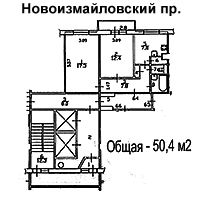 2-х комнатная квартира в Московском районе - 22000 рублей